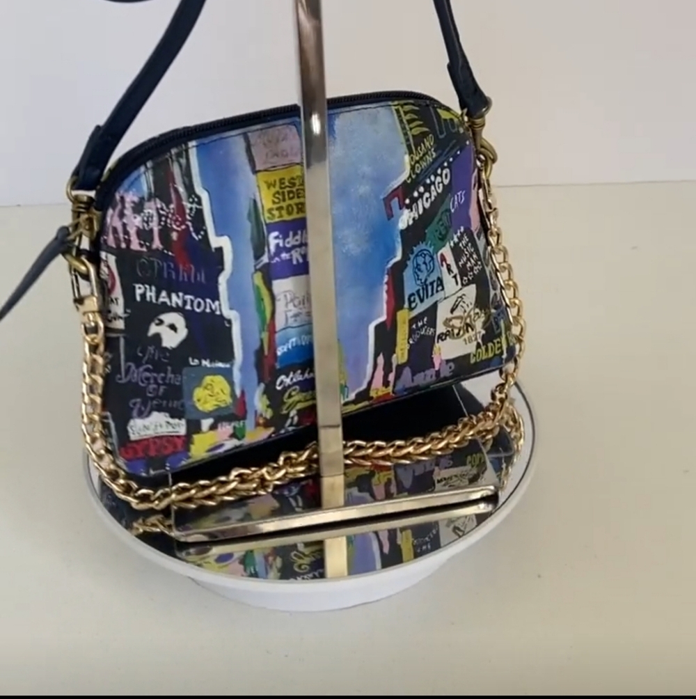 SHARIF Hand Painted New York Shows Crossbody NWOT - Picture 2 of 11